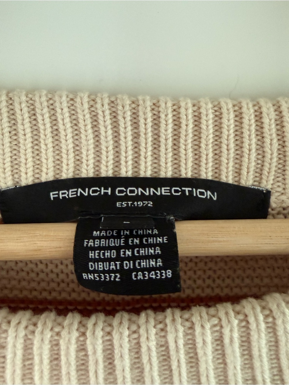 French Connection Striped 100% Cotton Knit Sweater Large L Nautical Preppy Cozy - Picture 5 of 9
